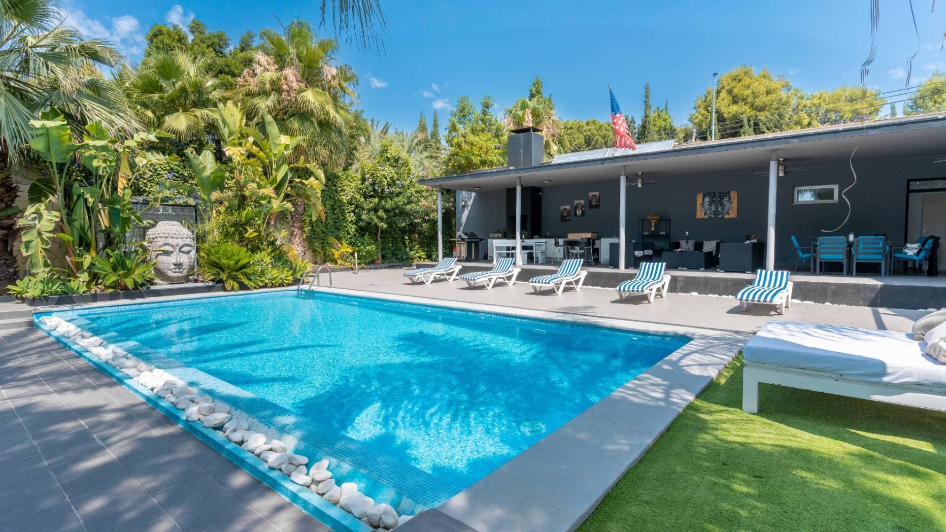 Piscina privada y jardines de VILLA VILLAR